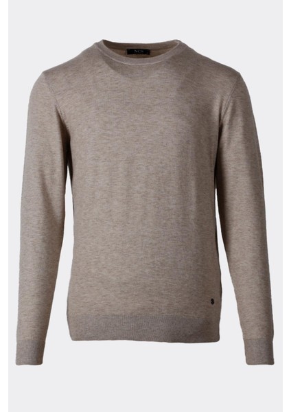 Erkek Triko Bisiklet Yaka Bej Yün Görünümlü Tüylenmez 3009 fiyatları