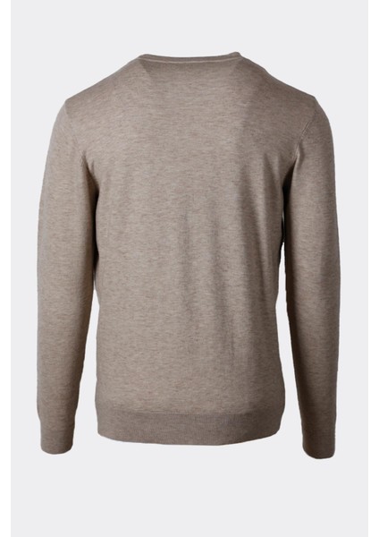 Erkek Triko Bisiklet Yaka Bej Yün Görünümlü Tüylenmez 3009 modelleri