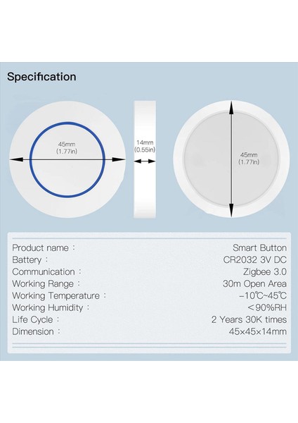 2x Tuya Zigbee Düğmesi Kablosuz Akıllı Sahne Anahtarı Akıllı Bağlantı Anahtarı Otomasyon Akıllı Yaşamla Çalışma (Yurt Dışından) modelleri