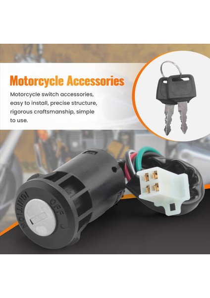 50CC 110CC 125CC 250CC Dörtlü Kir Bisiklet Atv Için 4 Tel Kontak Anahtarı Anahtarı (Yurt Dışından) fırsatları