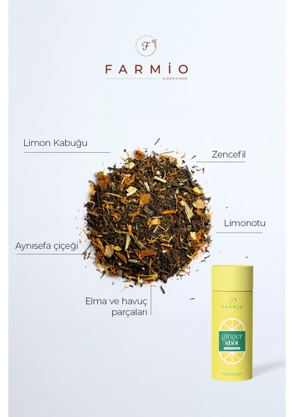 Ginger Shot Çayı – 50GR – Premium Çay Deneyimi – Limon, Zencefil, Havuç, Aynısefa, Elma modelleri