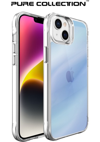 iPhone 14 Plus / 15 Plus Pure Rainbow Renk Geçişli Şeffaf Kılıf Çizilmeye Dayanıklı Darbe Emici Mavi fiyatları
