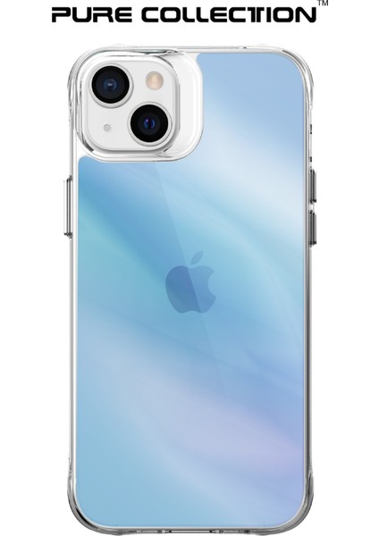iPhone 14 Plus / 15 Plus Pure Rainbow Renk Geçişli Şeffaf Kılıf Çizilmeye Dayanıklı Darbe Emici Mavi modelleri