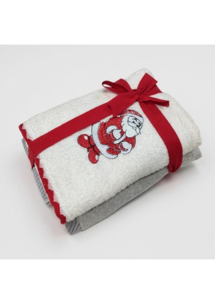 2'li Yıl Başı Desenli Havlu 100% Pamuklu 50×70 cm Hediyelik fırsatları