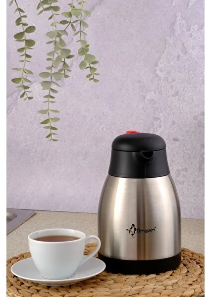 Penguen Çelik Soğuk Sıcak Su ve Çay Termosu