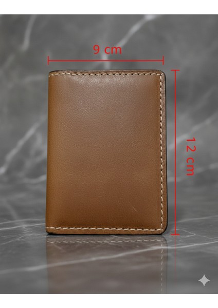 Hakiki Açık Kahverengi Deri Ruhsatlık Erkek Kadın Cüzdan