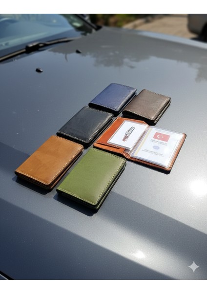 Hakiki Koyu Kahverengi Deri Ruhsatlık Erkek Kadın Cüzdan indirimleri