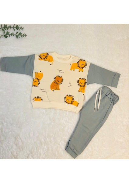 Erkek Çocuk Aslan Baskılı 2’li Çocuk Takımı