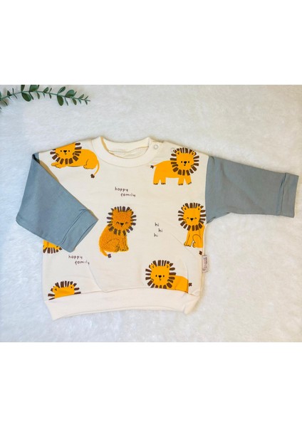 Erkek Çocuk Aslan Baskılı 2’li Çocuk Takımı modelleri