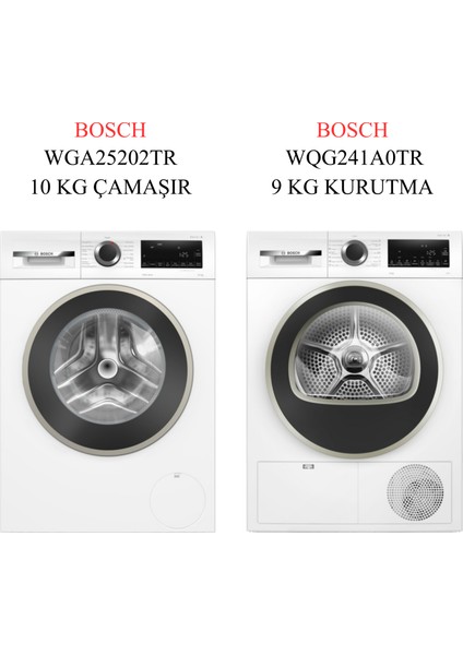 WGA25202TR - WQG241A0TR 10 kg Çamaşır(Serie 4) ve 9 kg Kurutma(Serie 6) 2'li Set
