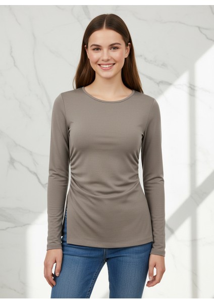 Beli Büzgülü Belden Oturtmalı Yandan Yırtmaçlı Bluz fırsatları