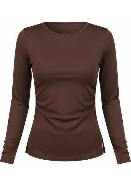 Beli Büzgülü Belden Oturtmalı Yandan Yırtmaçlı Bluz indirimleri