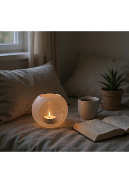 Modern Yuvarlak Tealight Mumluk – Sade ve Şık Tasarım