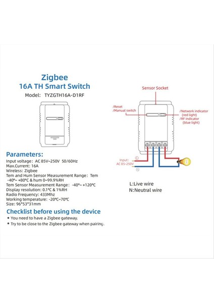 Tuka Zigbee Için Sıcaklık Nem Sensörü ile Akıllı Anahtar 16A 3000W Termostat Alexa Google Home Yandex Alice (Yurt Dışından) modelleri