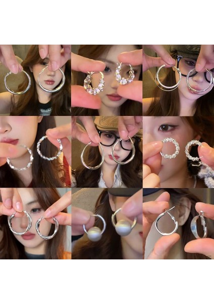 Tatlı Serin Baharatlı Kız Düz Daire Küpe Küpe Yeni Basit Yuvarlak Yüz Küpe Kişilik Net Kırmızı Daire Küpe (Yurt Dışından) fiyatları