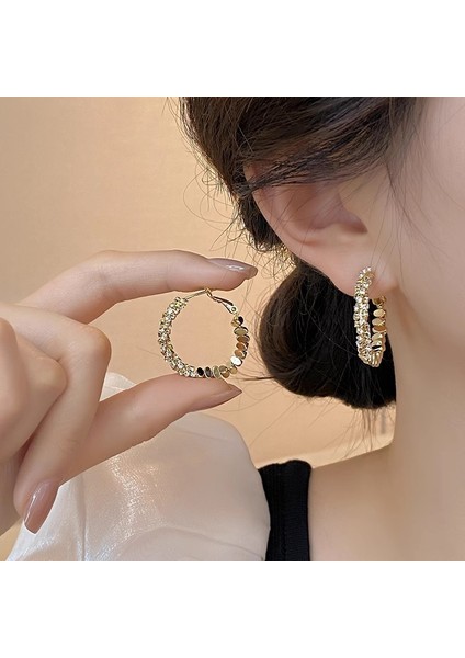 Tatlı Serin Baharatlı Kız Düz Daire Küpe Küpe Yeni Basit Yuvarlak Yüz Küpe Kişilik Net Kırmızı Daire Küpe (Yurt Dışından) modelleri