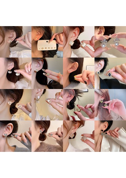 925 Gümüş Iğne Ağ Kırmızı Inci Küpe Fransız Retro Işık Lüks Niş Kıdemli Küpe Duygusu Kadın Mizaç Küpe (Yurt Dışından) modelleri