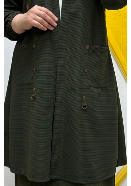 Kadın Büyük Beden Ottoman Cepli Çelik Hırka modelleri