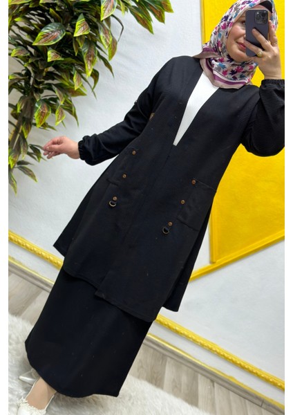 Kadın Büyük Beden Ottoman Cepli Çelik Hırka