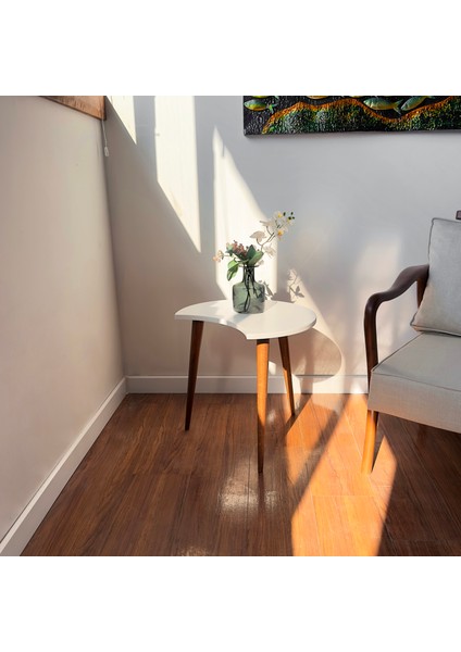 Ahşap Ayaklı Koltuk Yanı Ceviz C Sehpa - Oturma Odası Dekorasyonu indirimleri