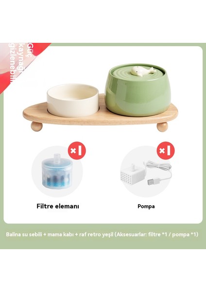 Otomatik Seramik Sirkülasyon Filtreli Kedi Su İçme Kabı (Yurt Dışından)