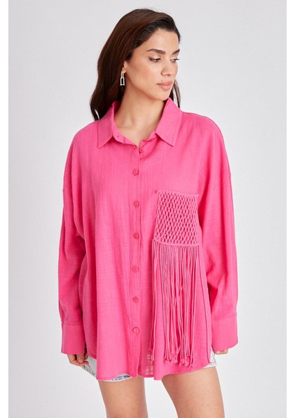Oversıze Fuşya Gömlek 4763-02
