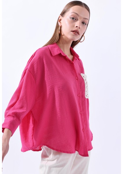 Örgü Cepli Fuşya Gömlek 34158 fiyatları