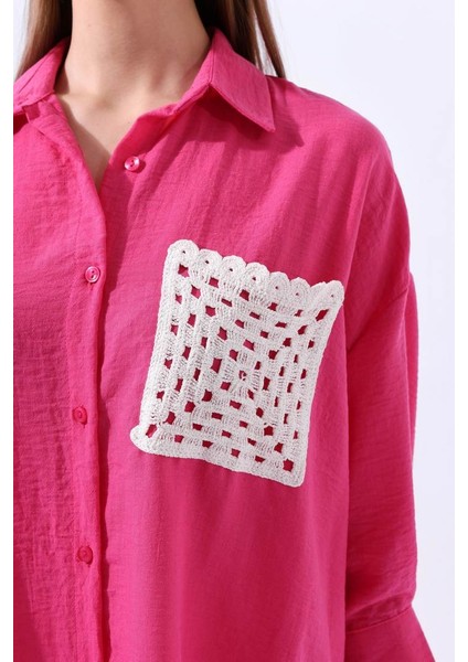 Örgü Cepli Fuşya Gömlek 34158 fırsatları