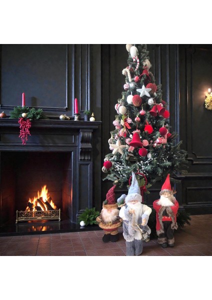 Lüks Yılbaşı Noel Baba Dekoru 45CM Gri-Beyaz AST7366 fırsatları