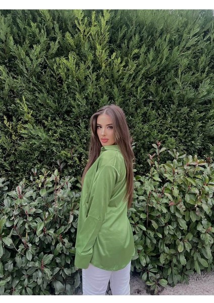 Saten Yeşil Gömlek modelleri