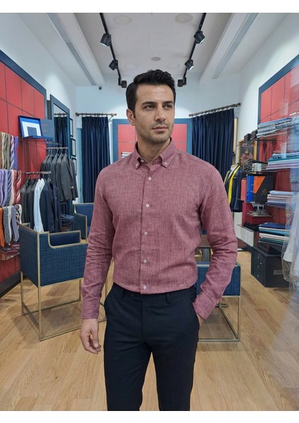 Erkek %100 Keten Gömlek