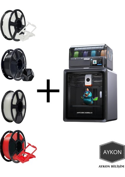 Kobra S1 3D Yazıcı + Combo Kit + 4 Adet Flashforge Filament