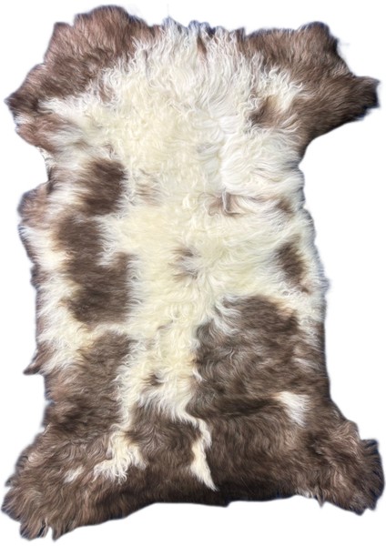 Naturel Doğal Kahve Alacalı Medikal Koyun Postu - Boyasız Doğal Koyun Postu