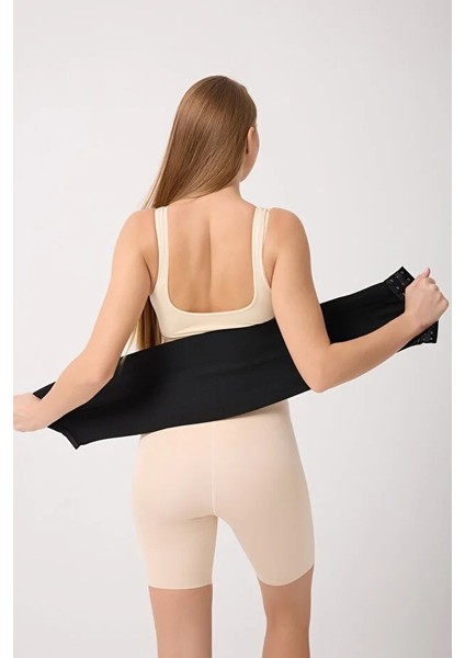 Tolfa Uzun Model Beli Saran Karın ve Göbek Toparlayıcı Esnek Korse Siyah Renk modelleri