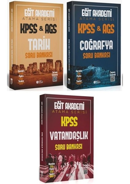 Eğit Akademi 2026 Kpss Tarih + Coğrafya + Vatandaşlık Atama Serisi Soru Bankası 3 Lü Set