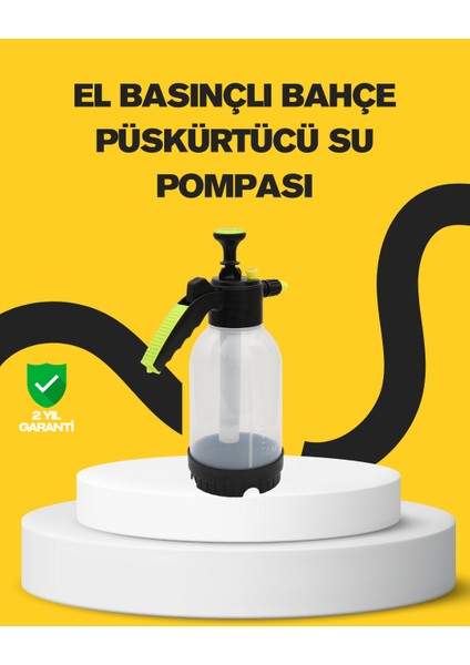 Pompalı Köpük Püskürtücü 2 Litre Dayanıklı Manuel Basınçlı Yıkama Şişesi