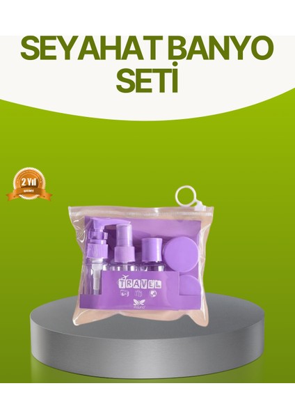 Seyahat Banyo Seti 5 Parça Şeffaf Taşıma Çantalı 30 ml