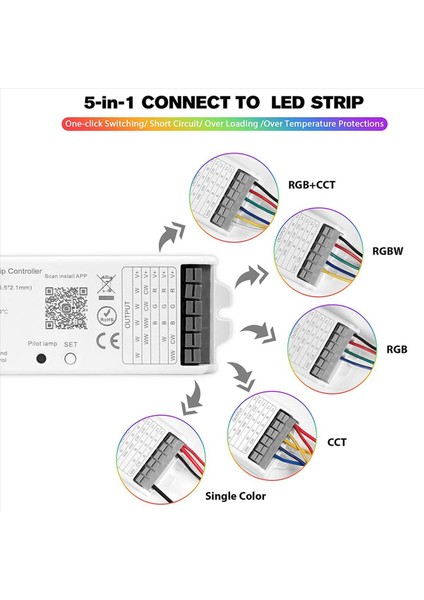 2x Wb5 Rf Wifi Bluetooth LED Strip Denetleyicisi Rgb Cct Rgbw 5in1 Dimmable DC12-24V Işıklar Akıllı Yaşam Uygulaması Için (Yurt Dışından) fırsatları