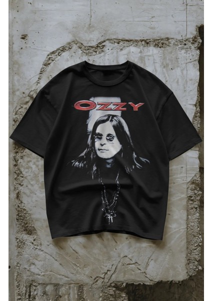 Unisex Ozzy Black Sabbath Baskılı Tişört, Oversize Ozzy Osbourne Temalı T-Shirt