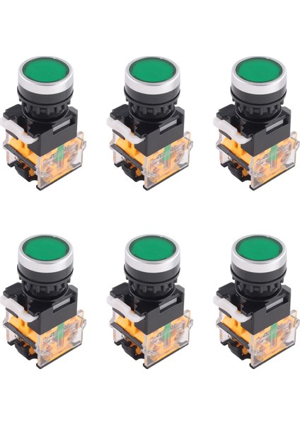 6x LA38-11/203 Ip Düğmesi Anlık Ağır Hizmet Güç Pres Anahtarı Yeşil (Yurt Dışından)