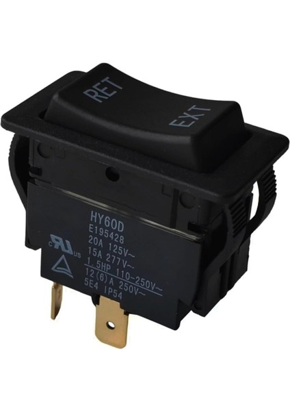 HY60D Rocker Anahtarı Otomatik Sıfırlama Ret-Ext Motor 20A 125VAC 12 (6) 250VAC Bı (Yurt Dışından)