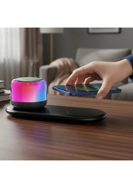 Kablosuz Şarj Standlı Bluetooth Hoparlör fırsatları