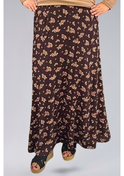 Parçalı Uzun Namaz Etek, Viskon Çiçek 8 Parça Uzun Kadın Etek fırsatları