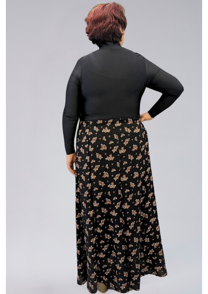 Parçalı Uzun Namaz Etek, Viskon Çiçek 8 Parça Uzun Kadın Etek fırsatları