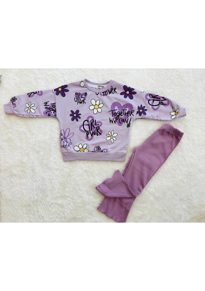Girl Power Baskılı Kız Çocuk 2’li Takım – Sweatshirt ve Ispanyol Paça Pantolon fiyatları