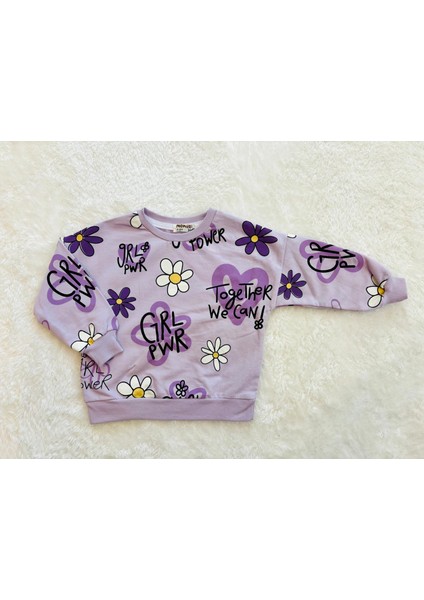 Girl Power Baskılı Kız Çocuk 2’li Takım – Sweatshirt ve Ispanyol Paça Pantolon fırsatları