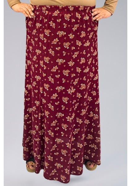 Parçalı Uzun Namaz Etek, Viskon Çiçek 8 Parça Uzun Kadın Etek fırsatları