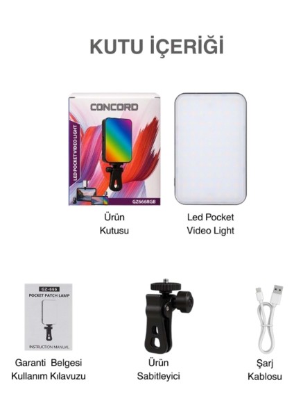 Clip-Fill Taşınabilir Mini Rgb LED Selfie Işığı indirimleri