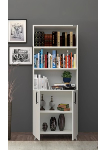 Renazzo %100 Mdf Kapaklı Tekli Modül Ayaklı Beyaz Geniş Kitaplık fiyatları