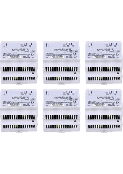 6x Dın Demiryolu Güç Kaynağı 60W 12V Ac Dc Dönüştürücü Dr-60-12 Güç Kaynağı 12V 60W Iyi Kalite (Yurt Dışından)